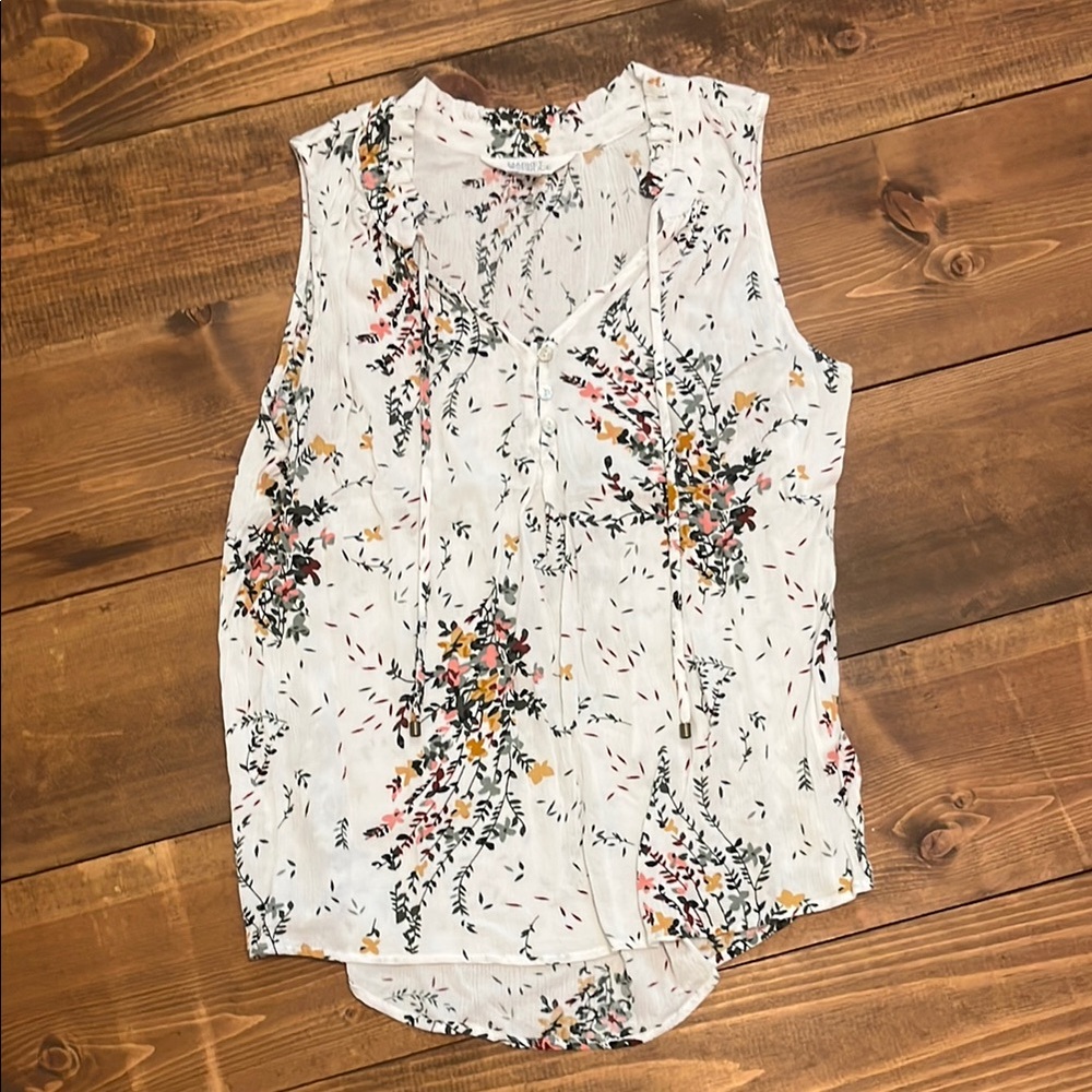 Market & Spruce Brown Tan Sleeveless Blouse